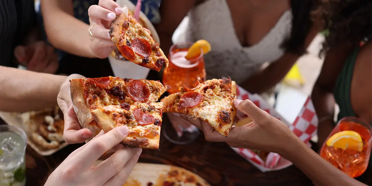 The Piefather pizza preparation