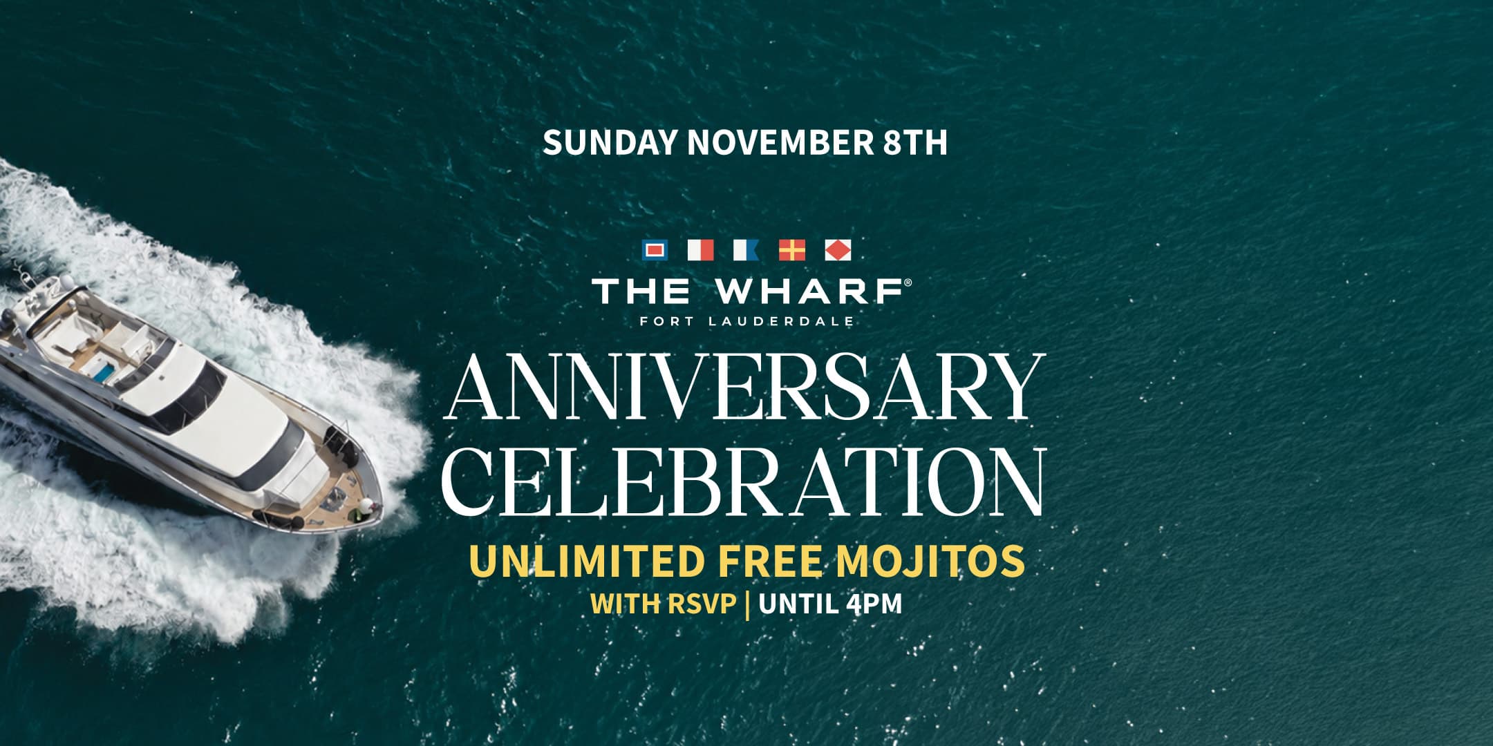 Wharf 7th Year Anniversary Saturday event flyer