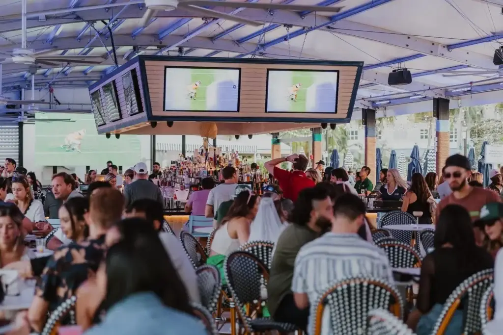 People around bar